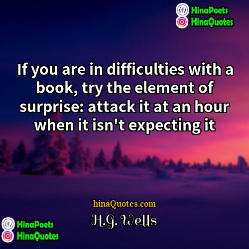 HG Wells Quotes | If you are in difficulties with a